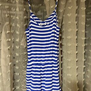 Fighting Eel Navy and White Striped Romper